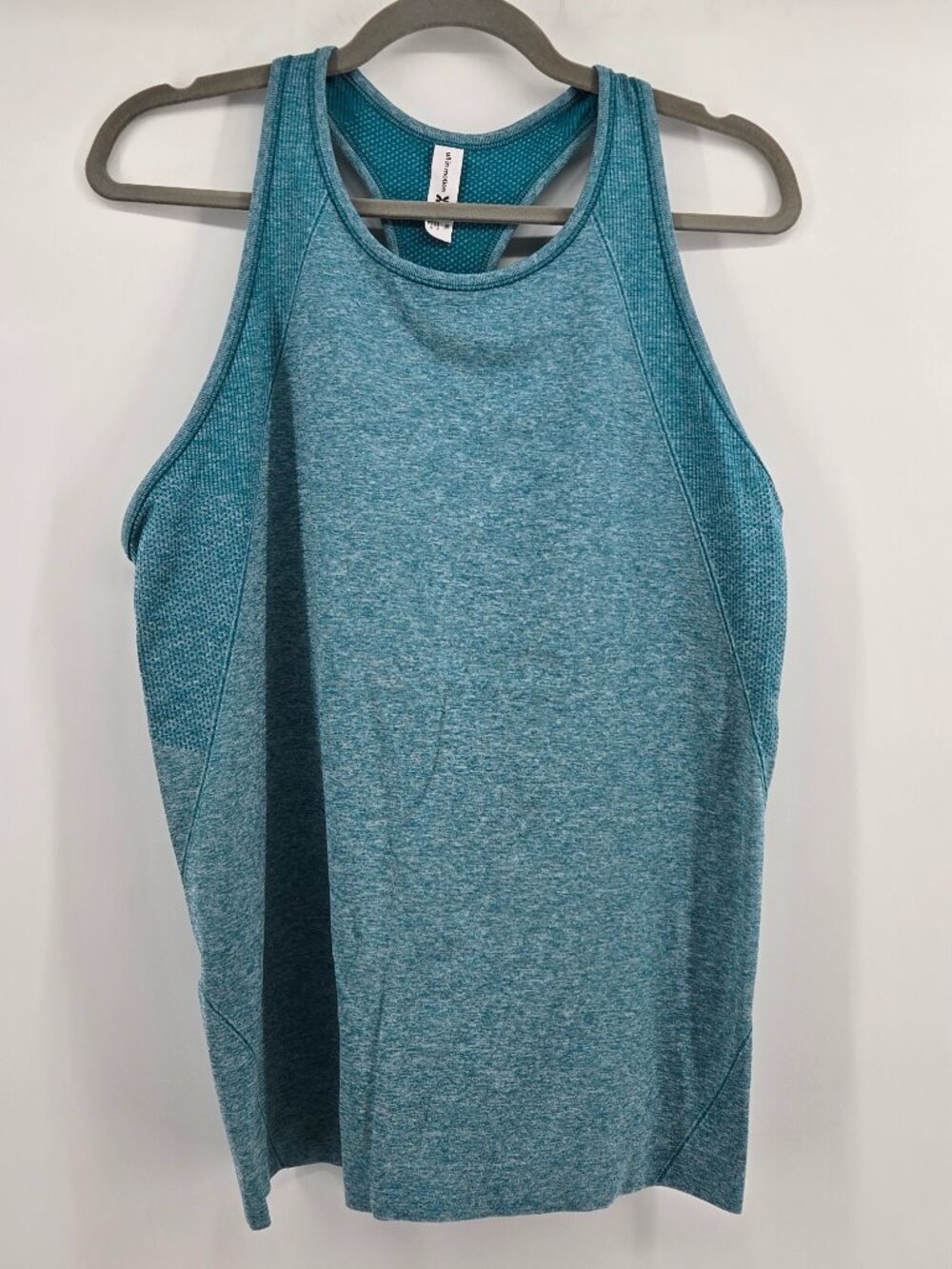 All in Motion High Neck Racerback Tank - XL Teal